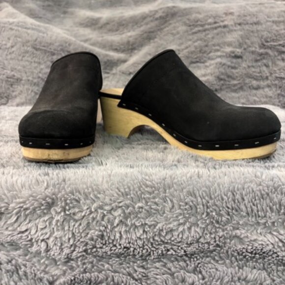 LOFT Black NuBuck Clogs - Size 9 - Picture 3 of 4